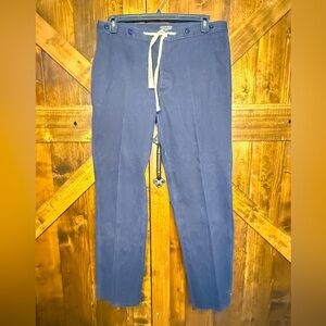 Polo Ralph Lauren Nautical Style Navy Button Fly Drawstring Waist Pant Womans 14